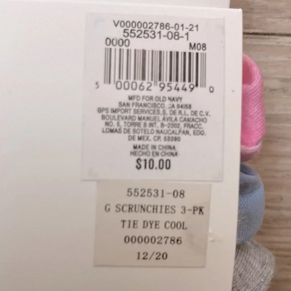 3 FOR $25 Old Navy Tie Dye Cool 3 Pack Scrunchies NWT - Picture 4 of 5